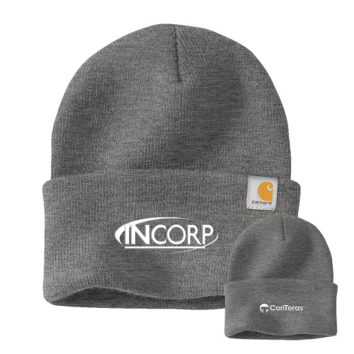 Carhartt Heather Grey Knit Beanie w/Cuff-Incorp ConTeras CoBrand