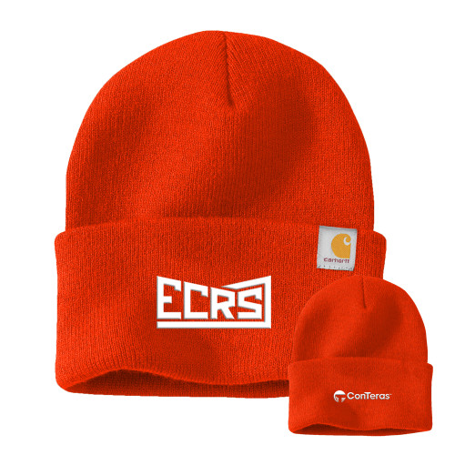 Carhartt Bright Orange Knit Beanie w/Cuff-ECRS ConTeras CoBrand