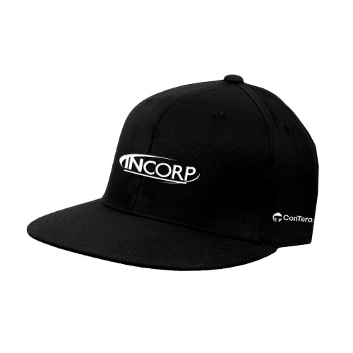 Black Flat Bill Snapback Hat-Incorp ConTeras CoBrand