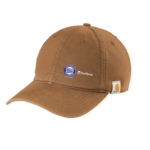 Carhartt Brown Cotton Adjustable Canvas Hat-Performance Insulation Contractors ConTeras CoBrand