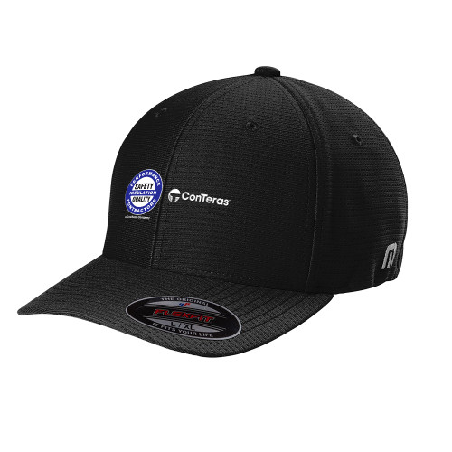 TravisMathew Black Flexback Cap-Performance Insulation Contractors ConTeras CoBrand