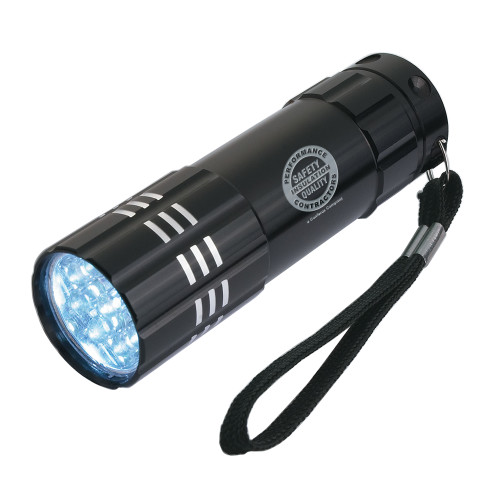 Industrial Triple LED Black Flashlight-Performance Insulation Contractors Engraved
