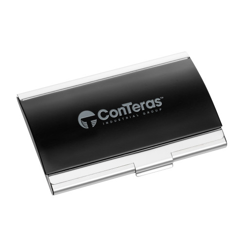 Dawlings Black Curved Business Card Holder-ConTeras Industrial Group Engraved