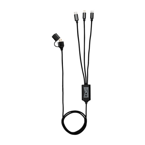 3 Ft. 4 In 1 Black Charging Cable 2.0-ECRS Engraved