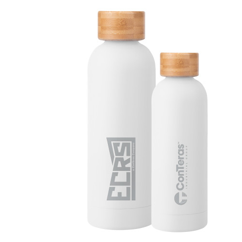 Blair White Stainless Steel Bottle w/ Bamboo Lid 17 oz-ECRS Engraved