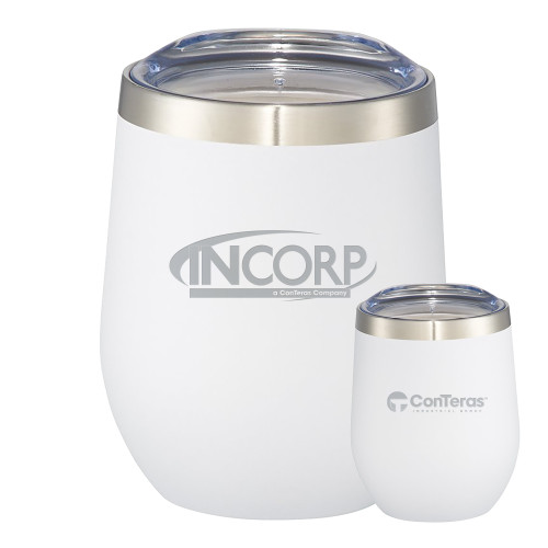 Corzo Vacuum Insulated White Cup 12oz-Incorp Engraved