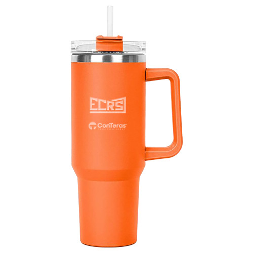 Hippo Orange Mug & Straw Lid with Twist Closure 40 oz-ECRS ConTeras Cobrand Engraved