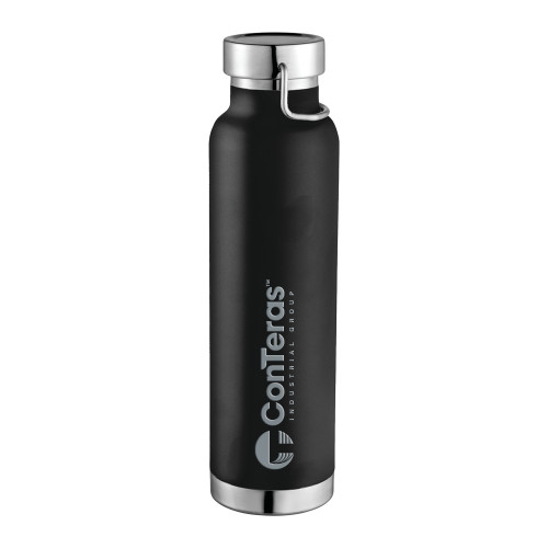 Thor Copper Vacuum Insulated Black Bottle 22oz-ConTeras Industrial Group Engraved