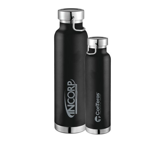 Thor Copper Vacuum Insulated Black Bottle 22oz-Incorp Engraved