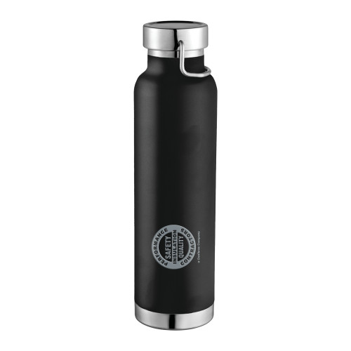 Thor Copper Vacuum Insulated Black Bottle 22oz-Performance Insulation Contractors Engraved