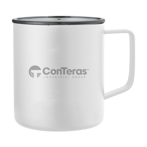 Rover Camp Vacuum Insulated White Mug 14oz-ConTeras Industrial Group Engraved