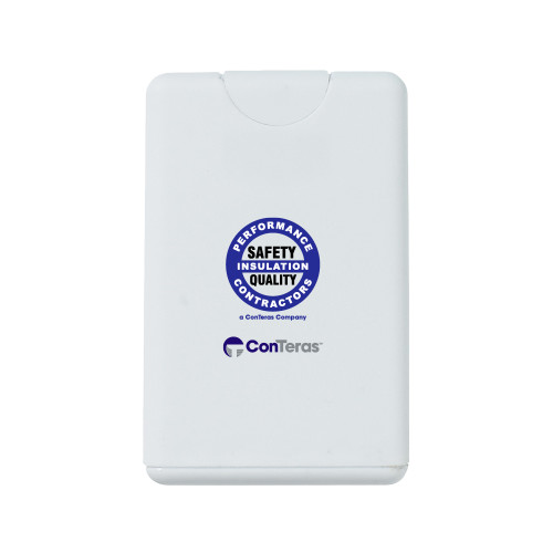 White .66 oz Card Shape Hand Sanitizer-Performance Insulation Contractors ConTeras CoBrand