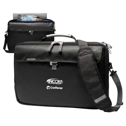 OGIO Black Pursuit Messenger Bag-Incorp ConTeras CoBrand