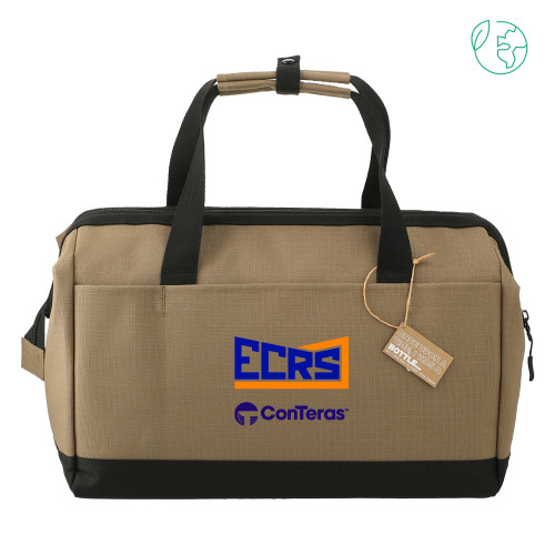 NBN Brown Recycled Utility Zippered Tool Tote-ECRS ConTeras CoBrand