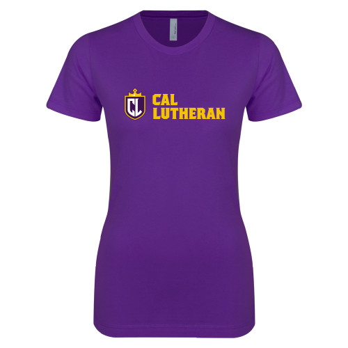  Next Level Womens Purple Boyfriend Tee - Shield and Crown Cal Lutheran