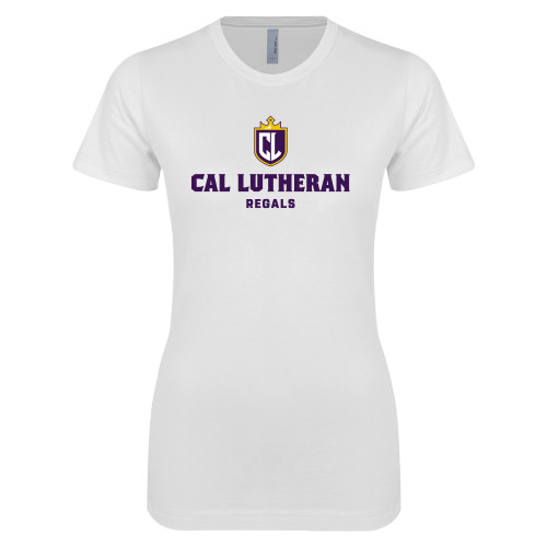  Next Level Womens White Boyfriend Tee - Cal Lutheran Regals