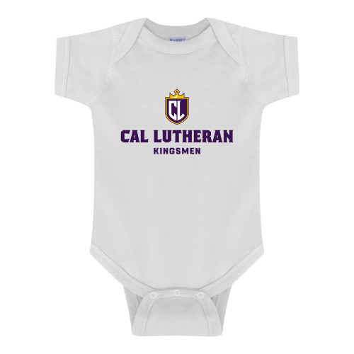  White Infant Onesie - Shield Kingsmen Lockup