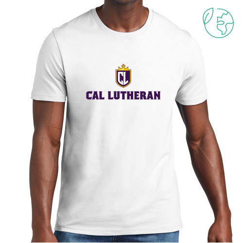 Allmade White Organic Cotton Tee - Shield and Crown Cal Lutheran Stacked