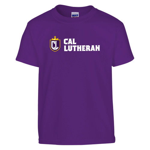  Youth Purple T Shirt - Cal Lutheran Shield