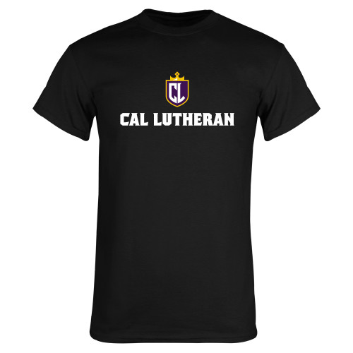  Black T Shirt - Shield and Crown Cal Lutheran Stacked