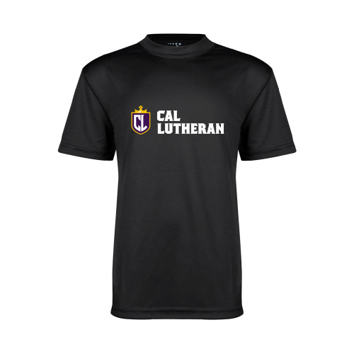 Youth Performance Black Tee - Shield and Crown Cal Lutheran
