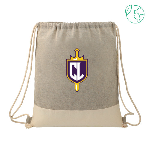  Split Recycled Cotton Grey/Natural Drawstring Bag - Sword and Shield CL