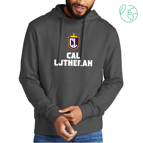  Allmade Dark Grey Organic French Terry Pullover Hoodie - Shield and Crown Cal Lutheran Vertical
