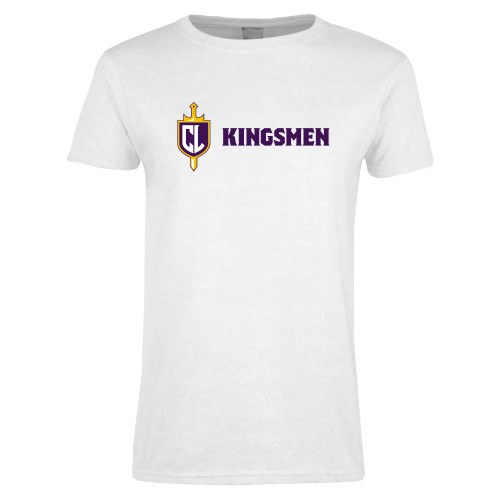  Womens White Short Sleeve Tee - Shield and Crown Kingsmen