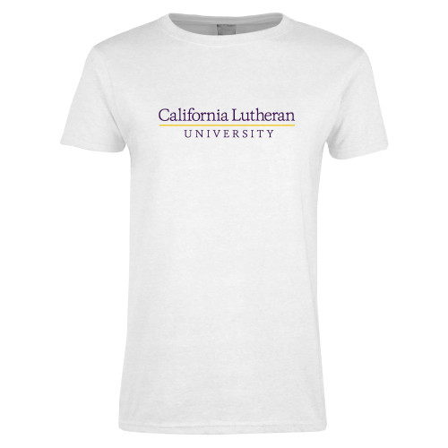 Womens White Short Sleeve Tee - Cal Lutheran Institutional