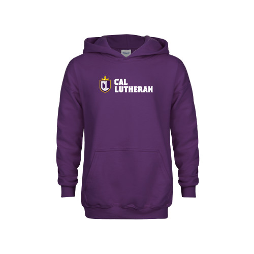  Youth Purple Fleece Hoodie - Cal Lutheran Shield