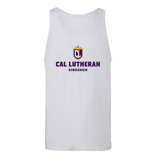  Bella + Canvas White Tank Top - Shield Kingsmen Lockup