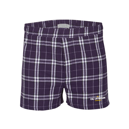  Boxercraft Purple Flannel Boxer Shorts - Crown Kingsmen Lockup