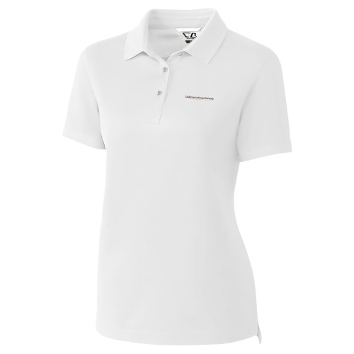  C&B Womens White Advantage Polo - California Lutheran University Institutional Flat