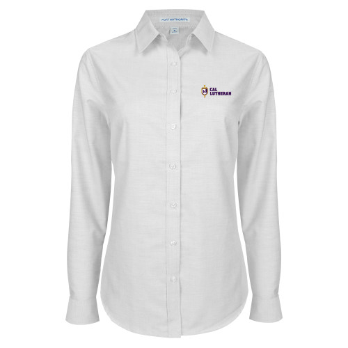  Womens White Oxford Shirt - Sword and Shield Cal Lutheran