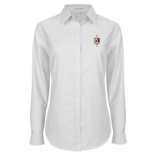  Womens White Oxford Shirt - Sword and Shield CL