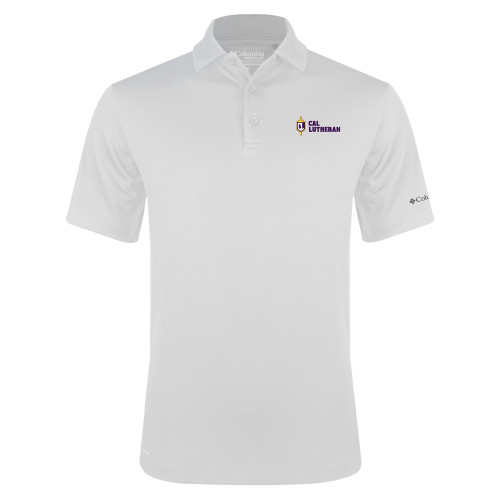  Columbia White Omni Wick Drive Polo - Sword and Shield Cal Lutheran