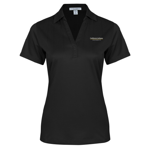  Womens Black Performance Fine Jacquard Polo - Cal Lutheran Institutional