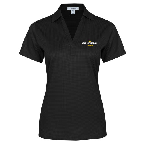  Womens Black Performance Fine Jacquard Polo - Crown Kingsmen Lockup