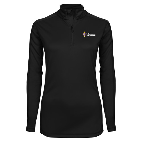  Syntrel Womens Black Interlock 1/4 Zip - Sword and Shield Cal Lutheran