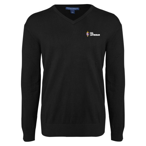  Black VNeck Sweater - Sword and Shield Cal Lutheran