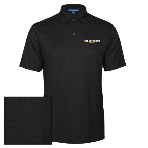  Black Performance Fine Jacquard Polo - Crown Kingsmen Lockup