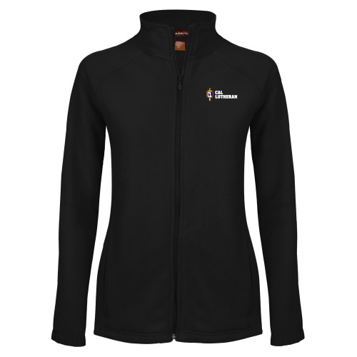  Womens Black Fleece Full Zip Jacket - Sword and Shield Cal Lutheran