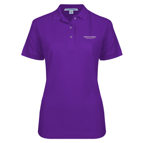  Womens Silk Touch Purple Pique Polo - Cal Lutheran Institutional