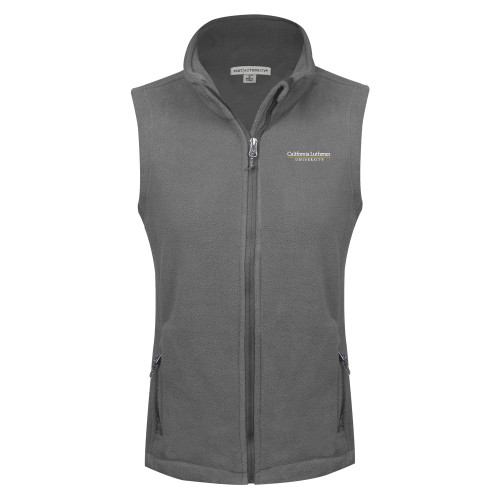  Womens Charcoal Fleece Full Zip Vest - Cal Lutheran Institutional