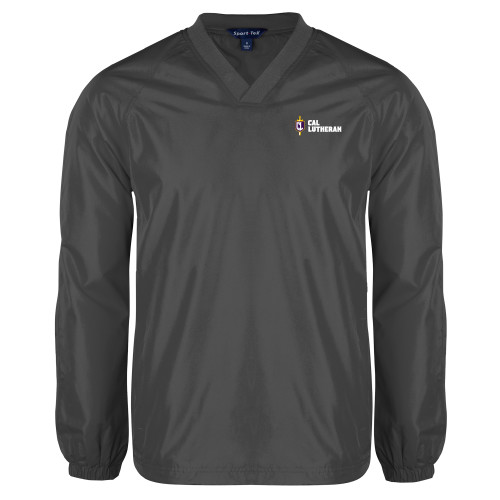  Charcoal V Neck Raglan Windshirt - Sword and Shield Cal Lutheran