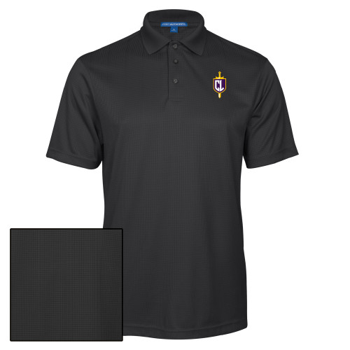  Charcoal Performance Fine Jacquard Polo - Sword and Shield CL