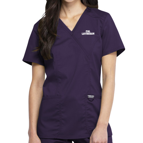  Womens Purple Revolution Scrub Top - Cal Lutheran Stacked