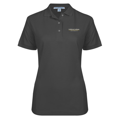  Womens Silk Touch Charcoal Pique Polo - Cal Lutheran Institutional