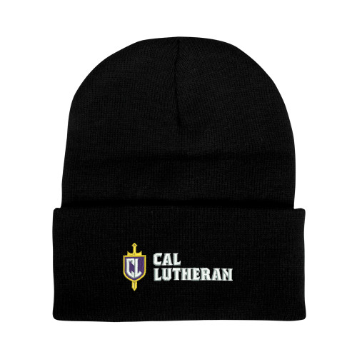  Black Knit Beanie w/Cuff - Sword and Shield Cal Lutheran