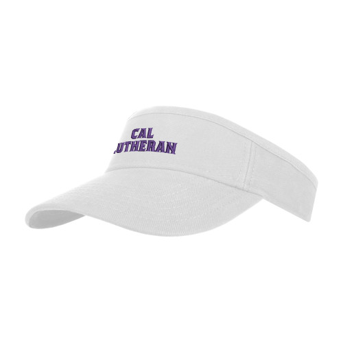  White Visor - Cal Lutheran Stacked